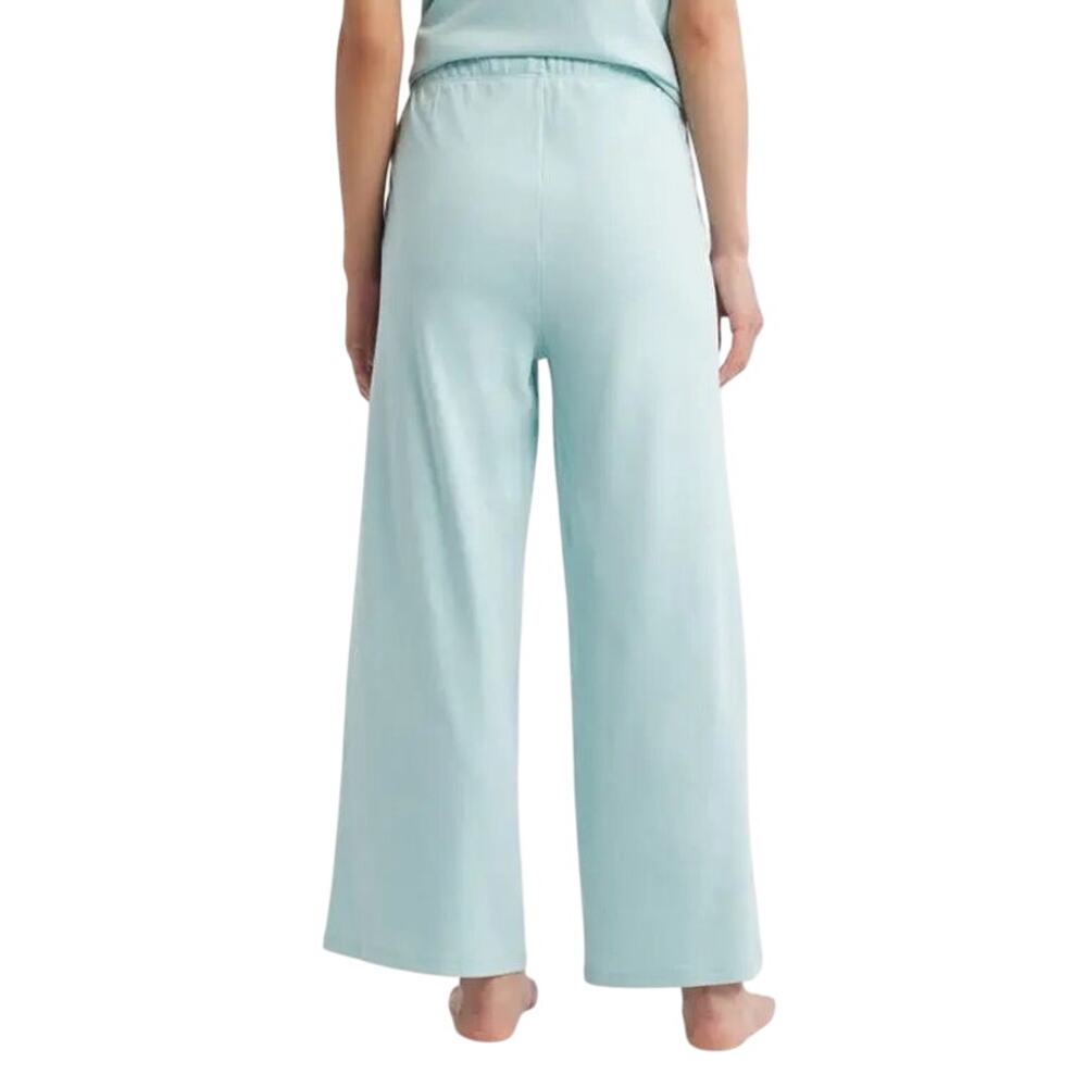 EILEEN FISHER  Organic Cotton Wide Ankle Pants in Pool Blue Size L - Picture 2 of 6